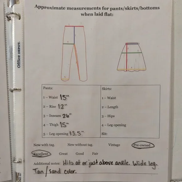 LAFAYETTE 148 100% Linen Wide Leg Pants 16 Tan Sand Women's - Picture 8 of 8